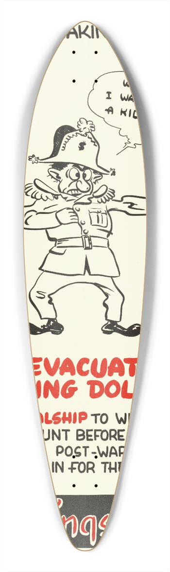 Ricky RCAF - Dont Evacuate Your Fighting Dollars 39.3 inch art pintail longboard deck