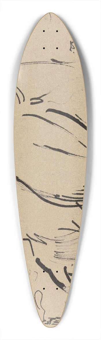 Rik Wouters - Swine before Amersfoort 39.3 inch art pintail longboard deck