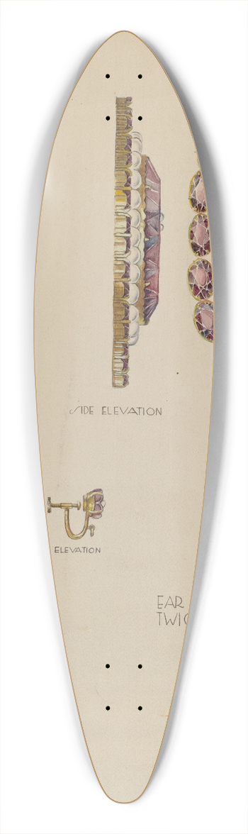 Roberta Elvis - Brooch and Earrings 39.3 inch art pintail longboard deck
