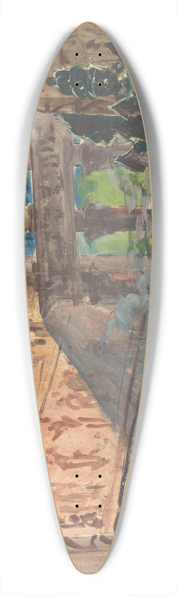Robert Caney - Interior of an Ancient Egyptian Temple 39.3 inch art pintail longboard deck