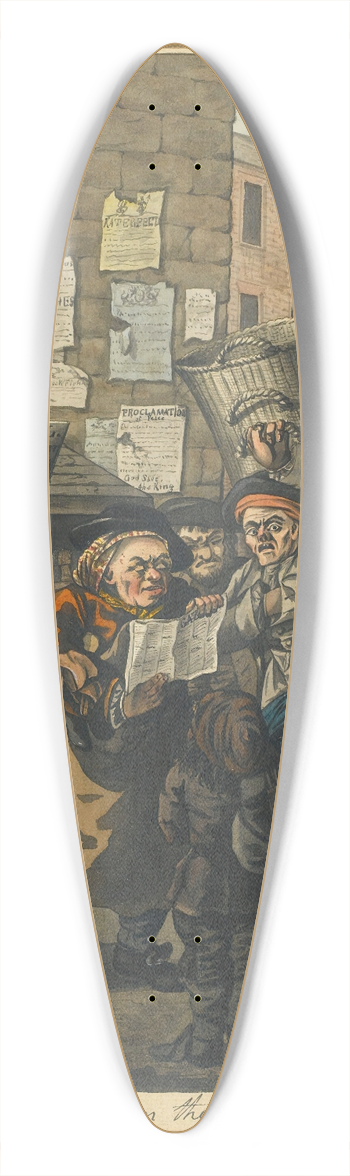 Robert Dighton - Intelligence On The Peace 39.3 inch art pintail longboard deck