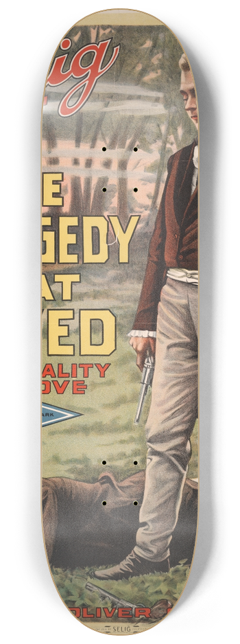 Goes Litho. Co. - The tragedy that lived The fatality of love. 8.25 inch art skate deck