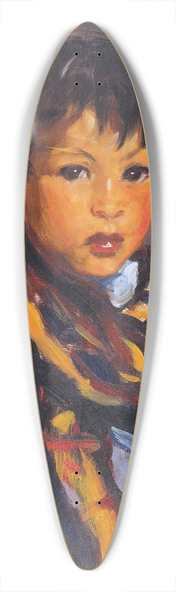 Robert Henri - Boy with Plaid Scarf 39.3 inch art pintail longboard deck