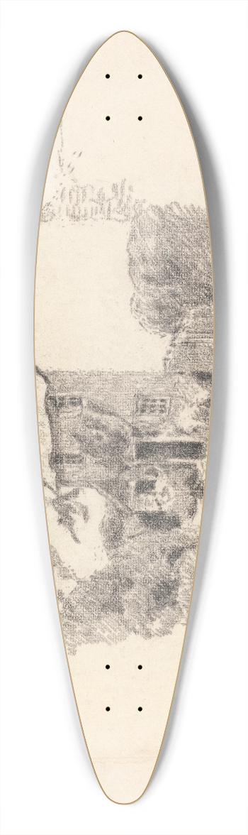 Robert Polhill Bevan - A Cottage 39.3 inch art pintail longboard deck