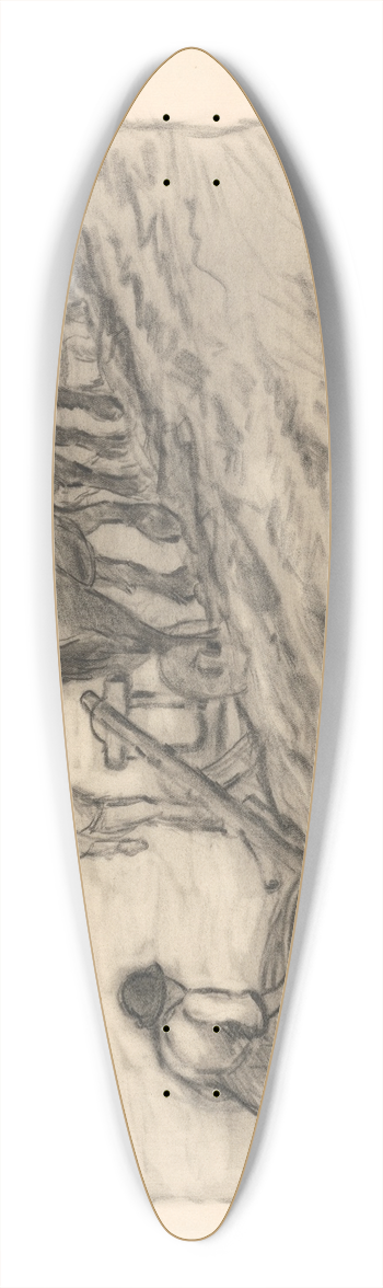 Robert Polhill Bevan - Ploughing the Hillside 39.3 inch art pintail longboard deck