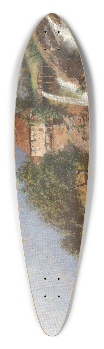Robert Schultze - A Mill by a Mountain Stream 39.3 inch art pintail longboard deck