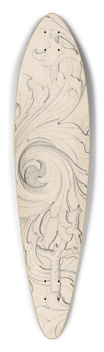 Robert William Hume - Designs for borders and corners, acanthus 39.3 inch art pintail longboard deck