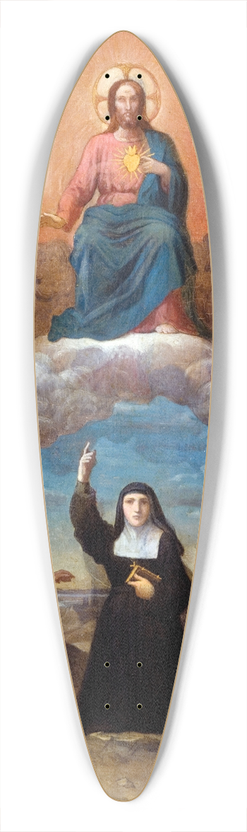 Romain Cazes - The Sacred Heart 39.3 inch art pintail longboard deck