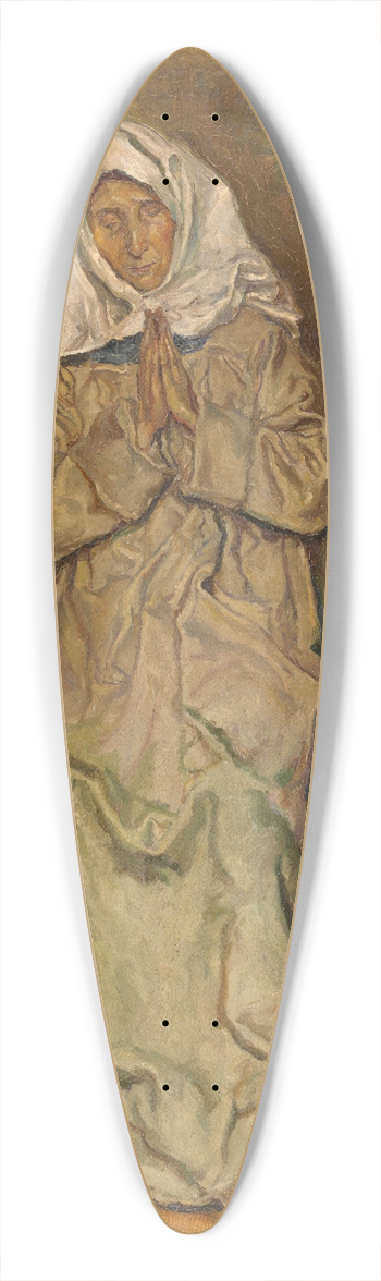 Romain Looymans - Statue of Mary 39.3 inch art pintail longboard deck