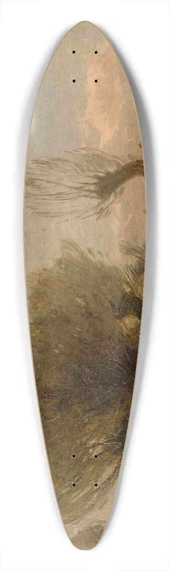 Roman Kazimierz Kochanowski - Landscape with willows 39.3 inch art pintail longboard deck