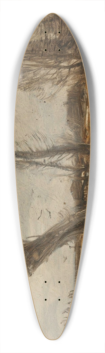 Roman Kazimierz Kochanowski - Willows at waterside 39.3 inch art pintail longboard deck