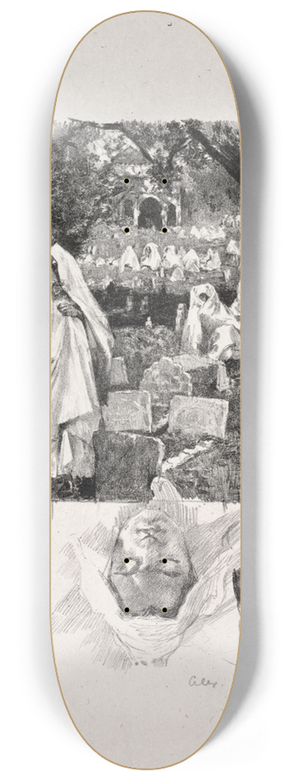 Alexandre Lunois - Moroccan Sketches 8.25 inch art skate deck