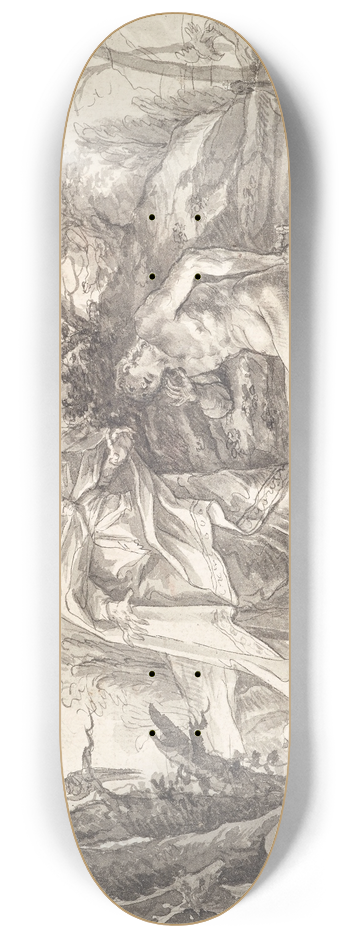 Gottfried Bernhard Gtz - Gottvater und Adam im Paradies 8.25 inch art skate deck