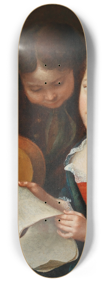 Gottfried Eichler the Elder - Two Children Making Music 8.25 inch art skate deck