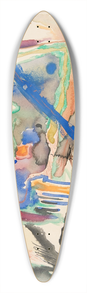 Rudolf Bauer - Untitled 39.3 inch art pintail longboard deck