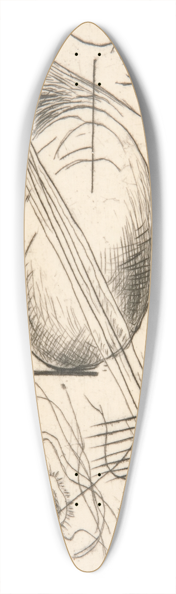 Rudolf Bauer - Untitled 39.3 inch art pintail longboard deck