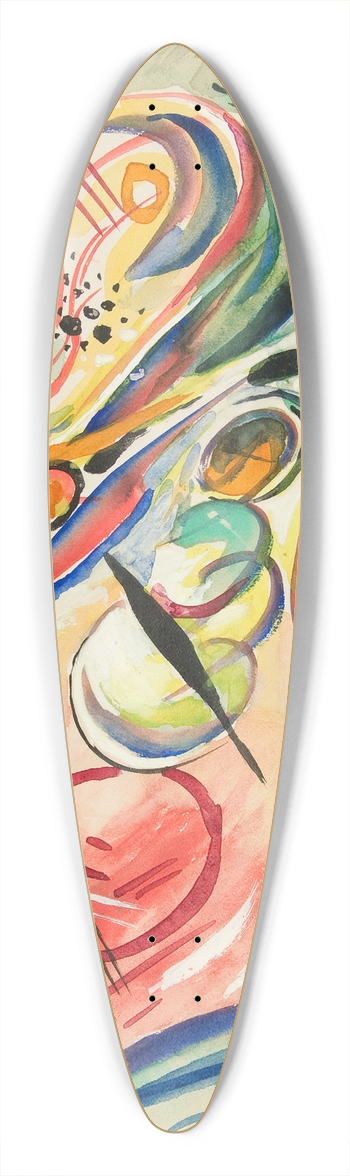 Rudolf Bauer - Untitled (SeaForms) 39.3 inch art pintail longboard deck