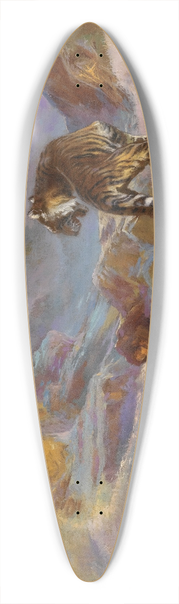 Rudolf Ernst - Tiger in the mountains 39.3 inch art pintail longboard deck