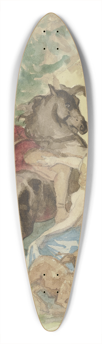 Rudolf Friedrich August Henneberg - Genevieve 39.3 inch art pintail longboard deck