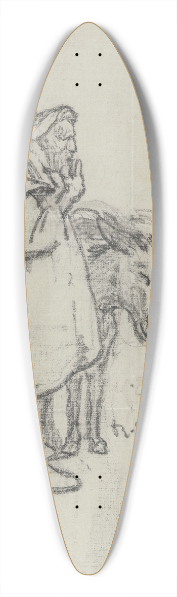Rudolf Gudden - A man with a donkey 39.3 inch art pintail longboard deck