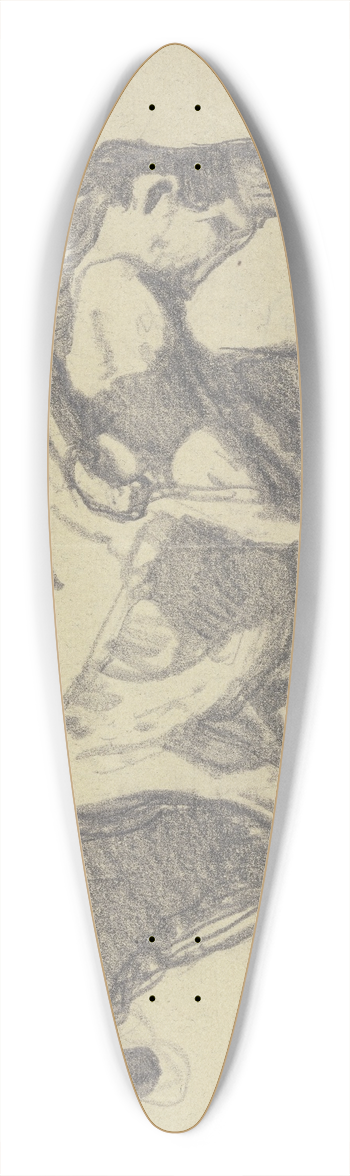 Rudolf Gudden - Boy with two donkeys 39.3 inch art pintail longboard deck