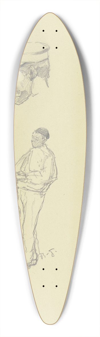 Rudolf Gudden - Kopf und Krper eines Arbeiters aus der Groen Spinnerei von Edam 39.3 inch art pintail longboard deck