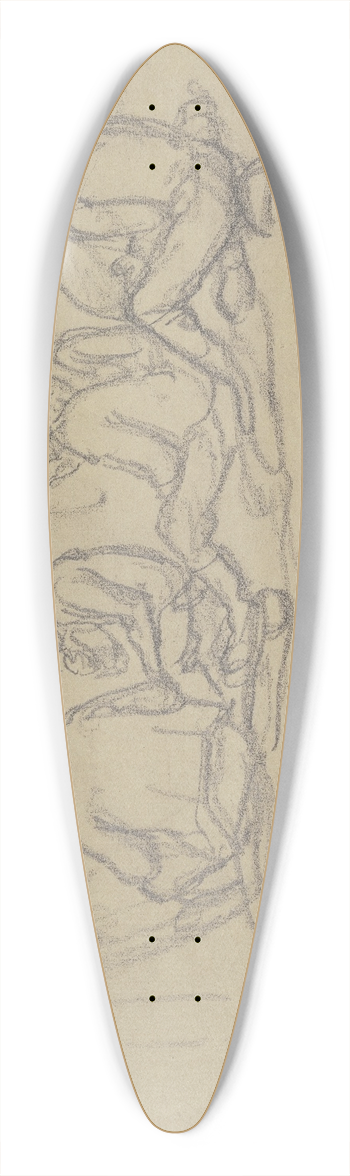 Rudolf Gudden - Resting forest workers 39.3 inch art pintail longboard deck