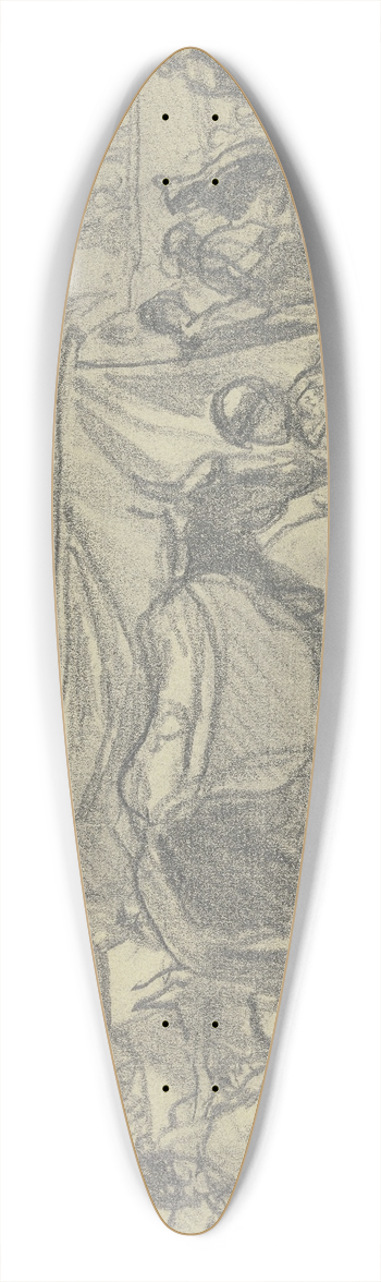Rudolf Gudden - Square in Morocco 39.3 inch art pintail longboard deck
