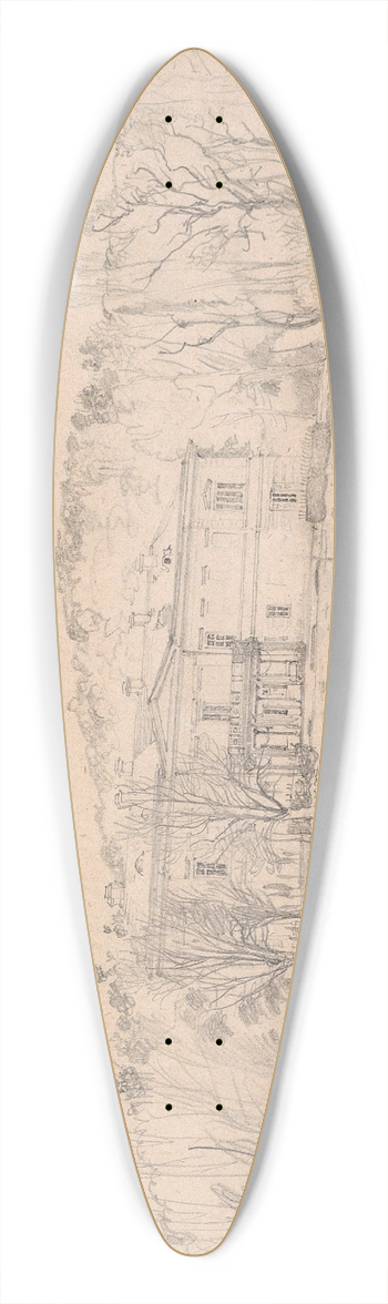 Rudolf von Alt - Gartenpalais bei Wien 39.3 inch art pintail longboard deck