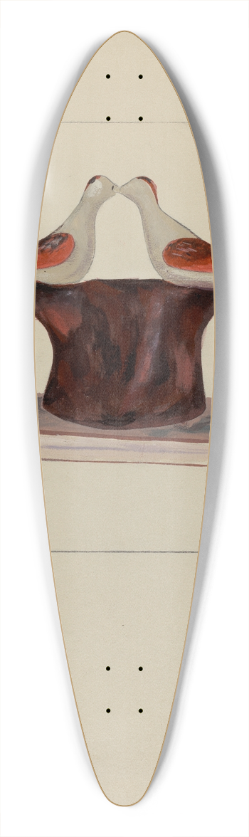 Ruth Bialostosky - Pa. German Toy Lovebirds 39.3 inch art pintail longboard deck