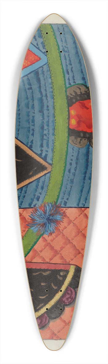 Ruth M. Barnes - Coverlet (Applique Quilt) 39.3 inch art pintail longboard deck