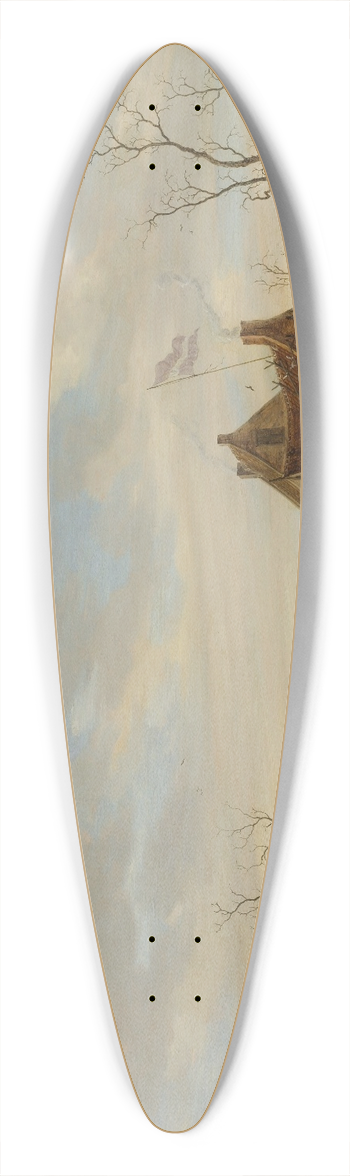 Salomon van Ruysdael - Drawing the Eel 39.3 inch art pintail longboard deck