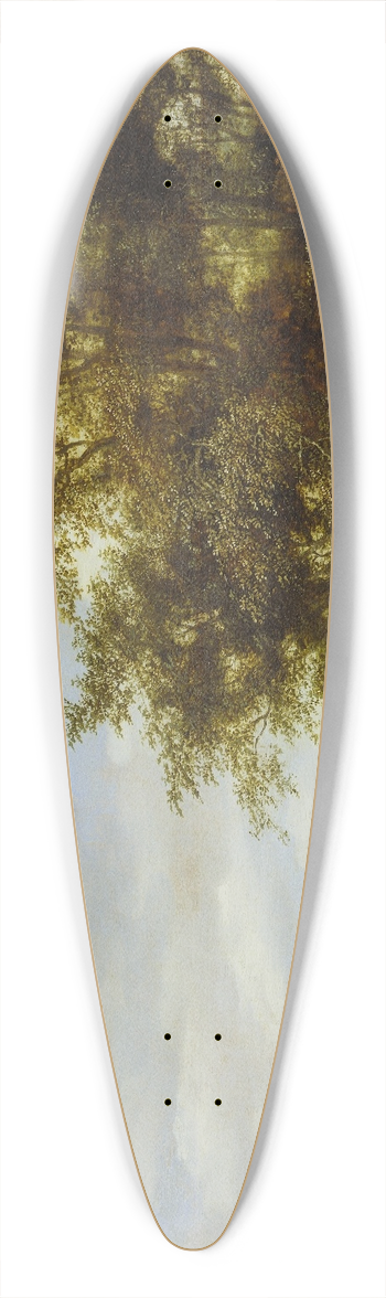 Salomon van Ruysdael - River Landscape with Ferry 39.3 inch art pintail longboard deck