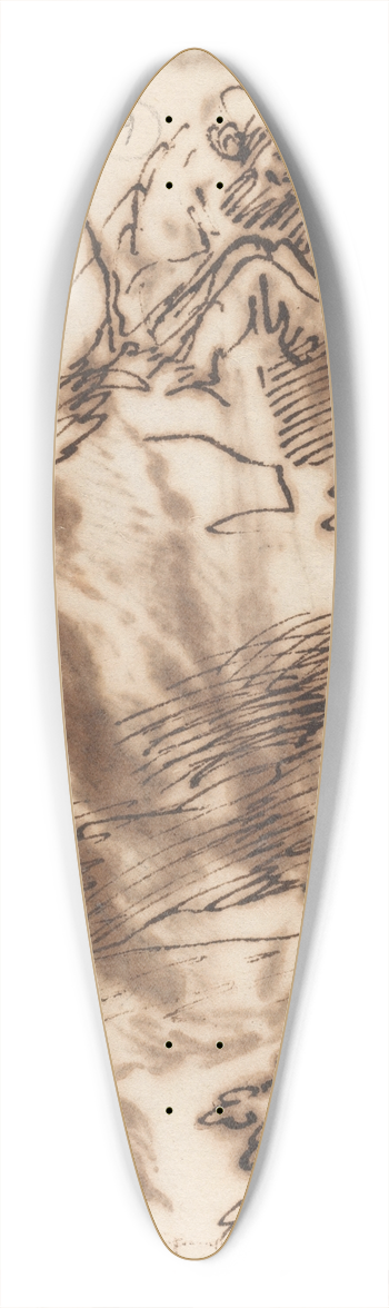Salvator Rosa - Drawings of Classical Figures 39.3 inch art pintail longboard deck