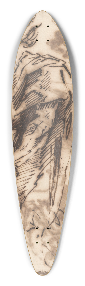 Salvator Rosa - Drawings of Classical Figures 39.3 inch art pintail longboard deck