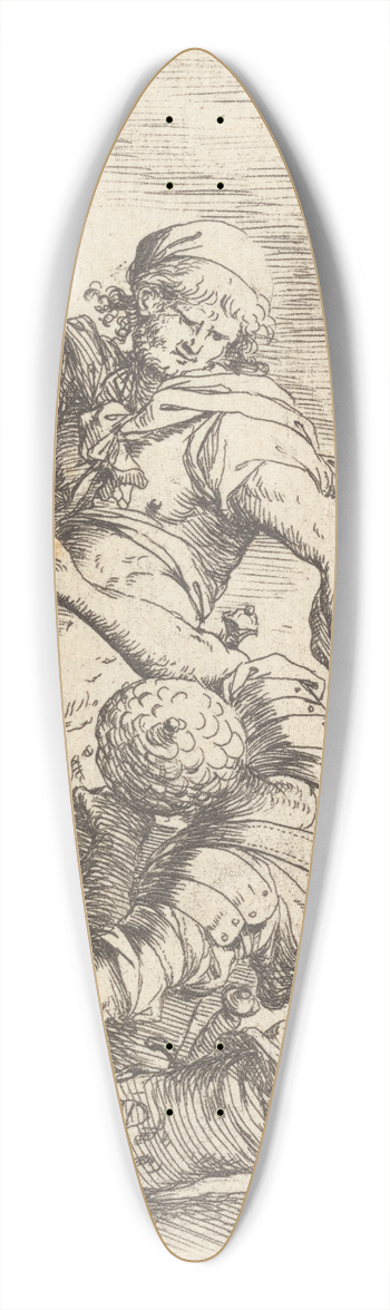 Salvator Rosa - Four Soldiers, One with Flag 39.3 inch art pintail longboard deck
