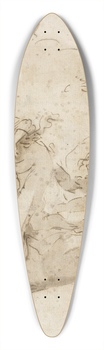 Salvator Rosa - Glaucus and Scylla 39.3 inch art pintail longboard deck