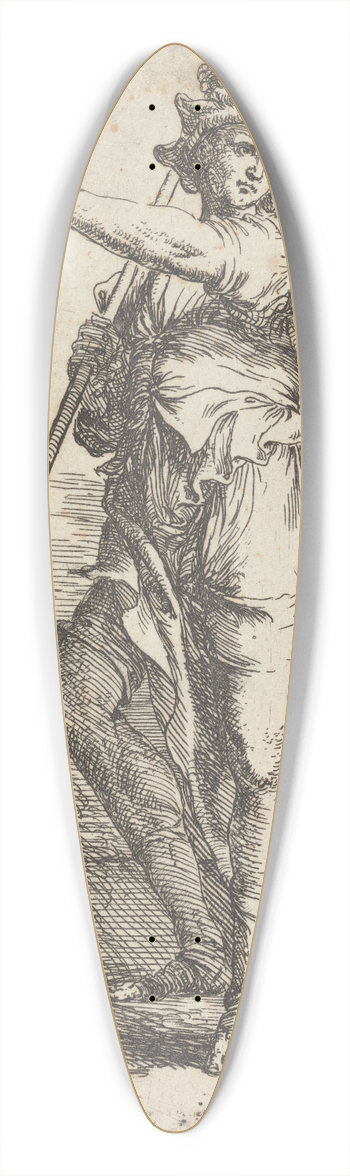 Salvator Rosa - Soldier Holding a Cane in His Right Hand, Pointing toward the Left 2 39.3 inch art pintail longboard deck