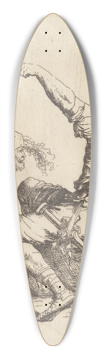 Salvator Rosa - Two soldiers Seated on a Rectangular Stone 39.3 inch art pintail longboard deck