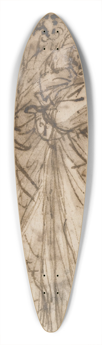 Salvator Rosa - Two Standing Figures 39.3 inch art pintail longboard deck