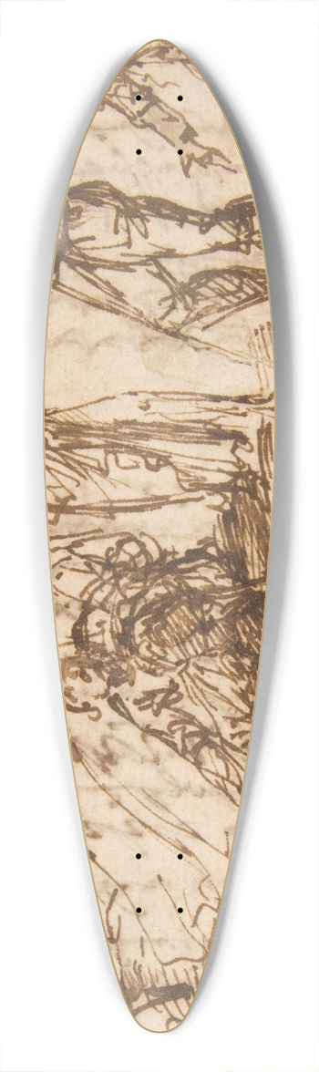 Salvator Rosa - Two Standing Soldiers and Six other Figures 39.3 inch art pintail longboard deck