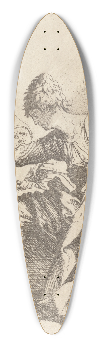 Salvator Rosa - Young Man, Seated 39.3 inch art pintail longboard deck