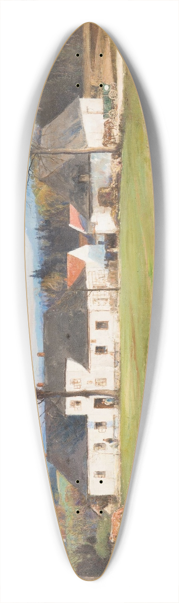 Samuel Brunner - Landscape with a Farm 39.3 inch art pintail longboard deck