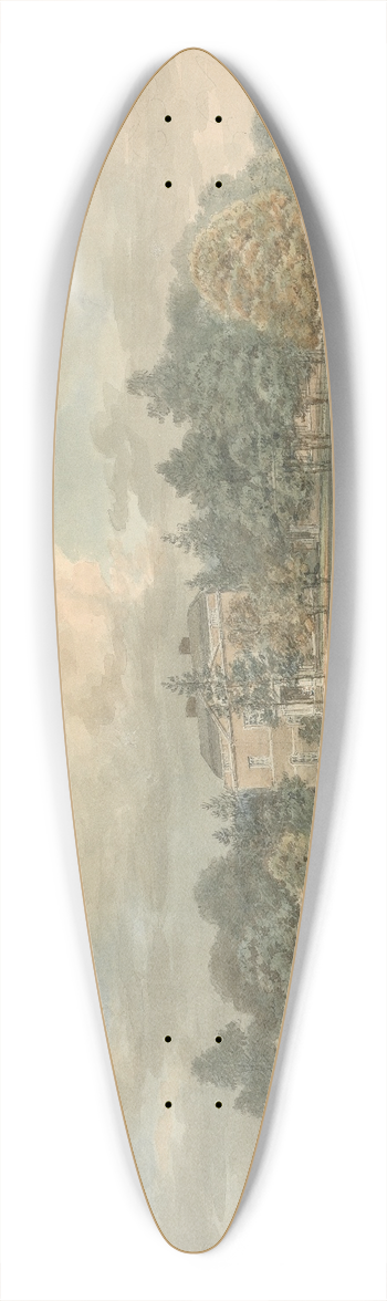 Samuel Davis - A Country House with Figures on the Drive 39.3 inch art pintail longboard deck