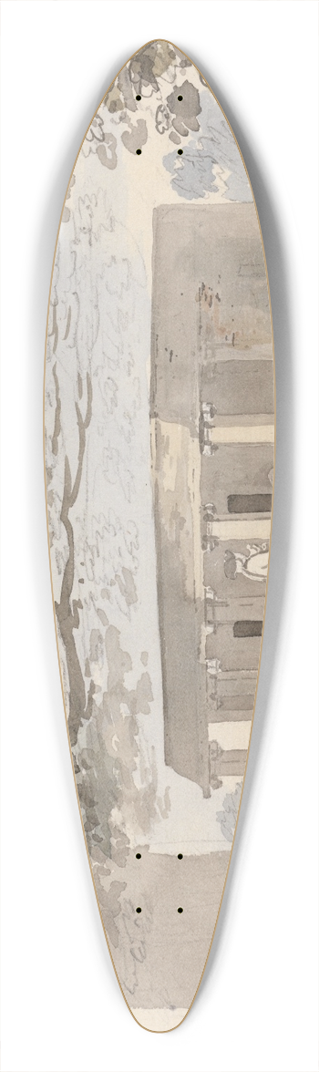 Samuel Davis - A European Gentleman Entering a Bungalow in India 39.3 inch art pintail longboard deck