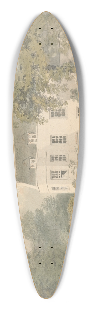 Samuel Davis - A White House in a Garden Setting 39.3 inch art pintail longboard deck