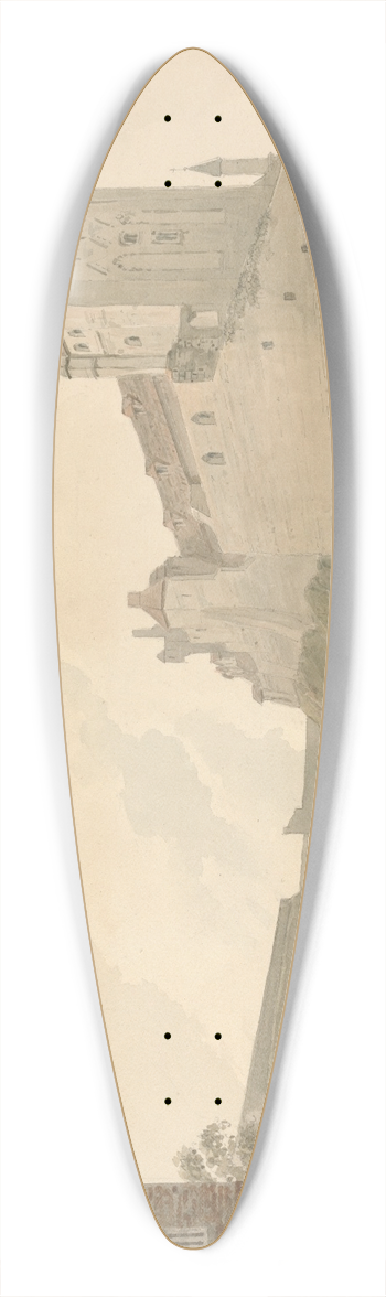 Samuel Davis - Castle at Dieppe, Normandy 39.3 inch art pintail longboard deck