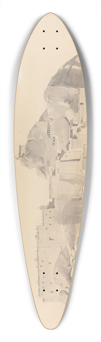 Samuel Davis - Fort on a Rocky Outcrop 39.3 inch art pintail longboard deck