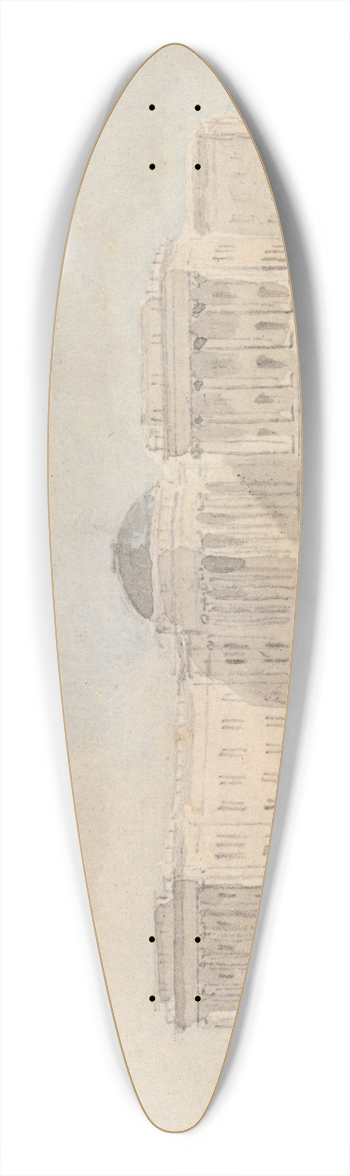 Samuel Davis - New Government House at Calcutta 39.3 inch art pintail longboard deck