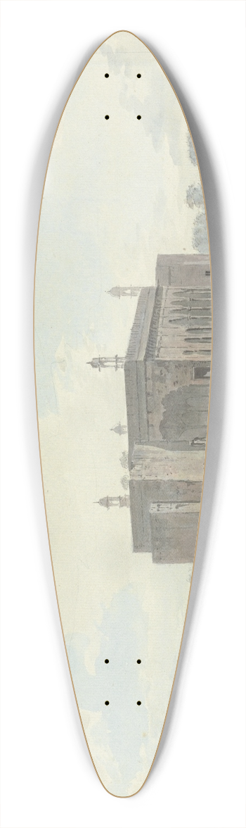 Samuel Davis - Ruined Palace by a River 39.3 inch art pintail longboard deck